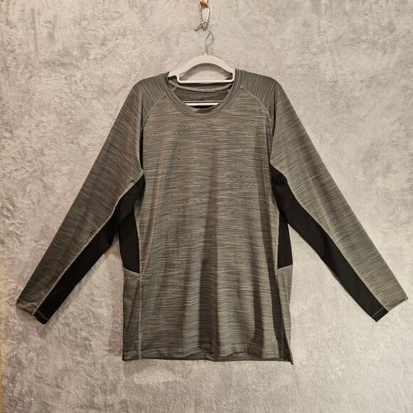 Hang Ten pull over Shirt Mens L Gray Black UPF 50+ Grorpcore outdoor surfer hike - Picture 1 of 12